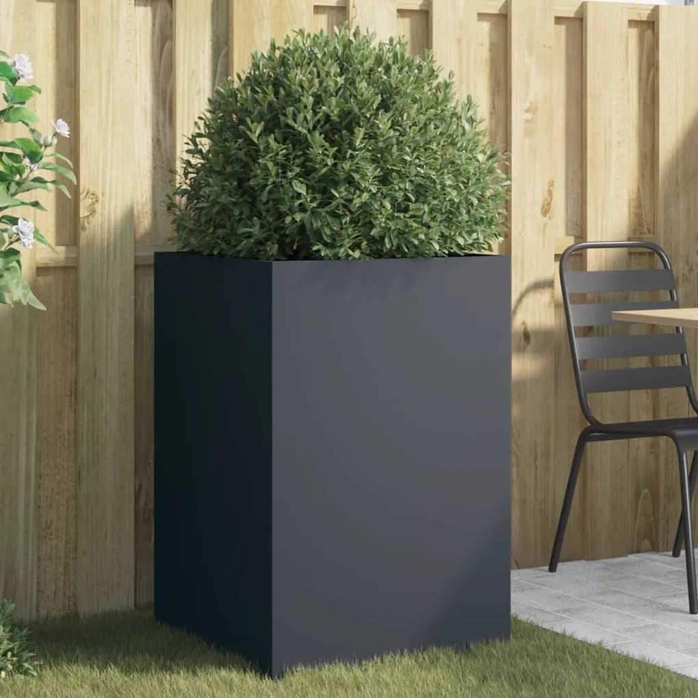 vidaXL Ζαρντινιέρα Ανθρακί 52x48x75 εκ. από Χάλυβα Ψυχρής Έλασης
