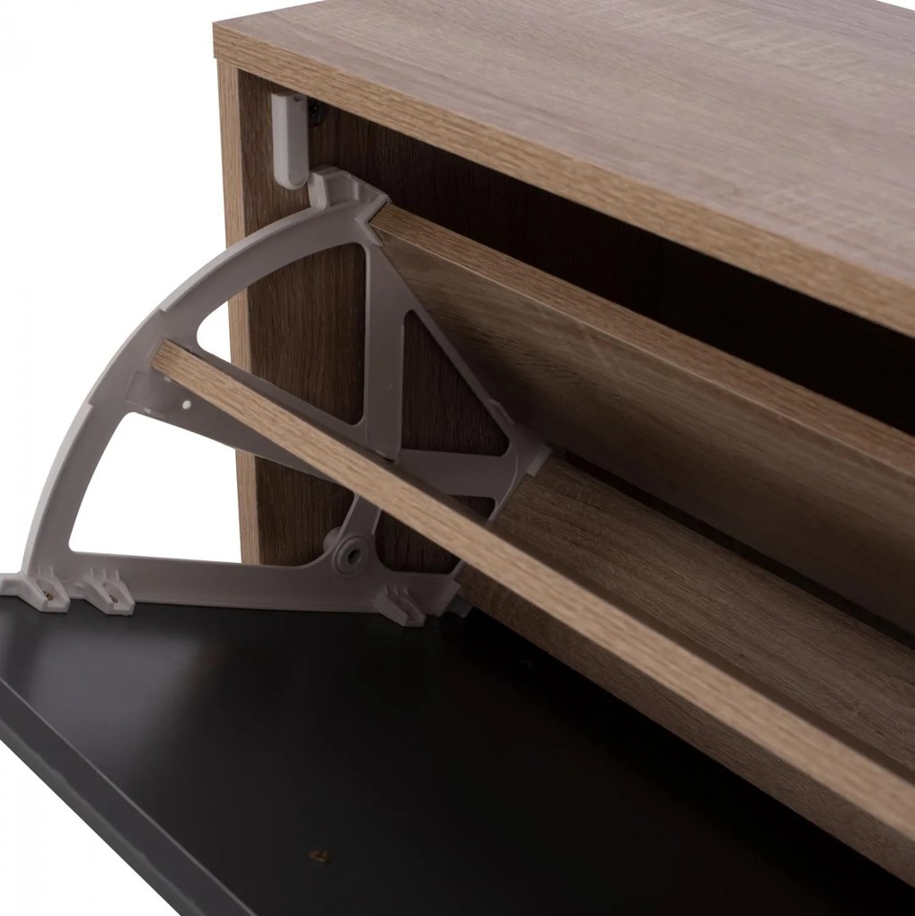 Παπουτσοθήκη Ξύλινη DAVINA C22221.04 με 3 πόρτες Sonama - Γκρί 62x24x110Υεκ. 62x24x110 εκ.