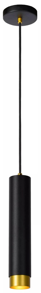 Φωτιστικό Κρεμαστό Lucide 35413-01-30 FLORIS Μαύρο Ματ (Black Mat)|Χρυσό Χρώμα (Gold Coloured)