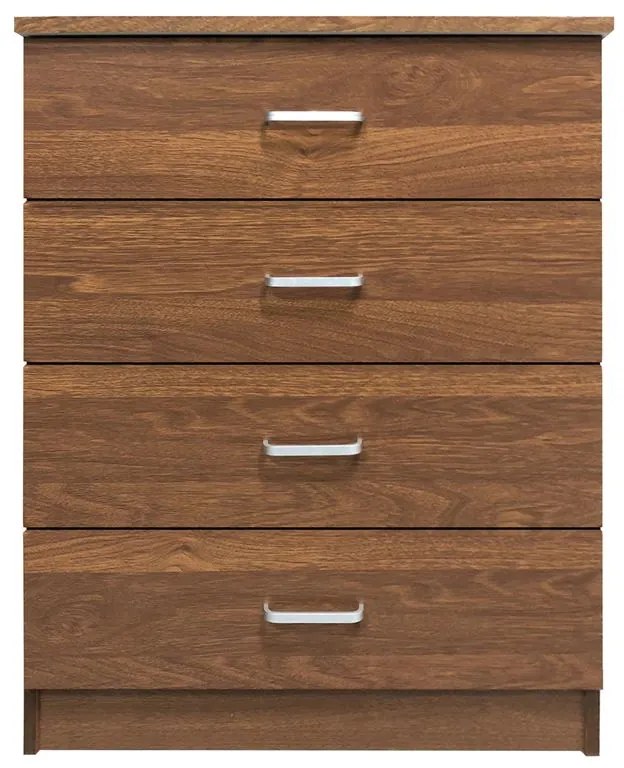 DRAWER Συρταριέρα με 4 Συρτάρια, Απόχρωση Καρυδί  60x40x80cm Ε7396,3