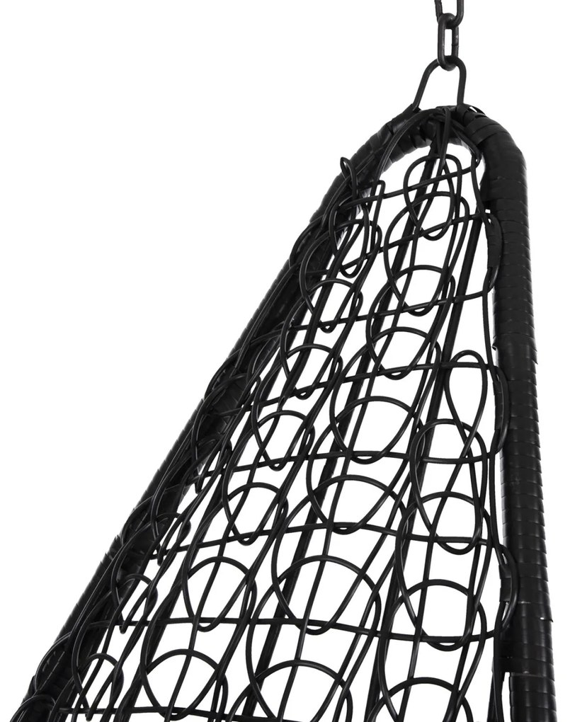 ΚΡΕΜΑΣΤΗ ΠΟΛΥΘΡΟΝΑ ΦΩΛΙΑ MILLIE ΜΕΤΑΛΛΟ-ΣΥΝΘ.RATTAN ΜΑΥΡΟ Φ95x195Υεκ.