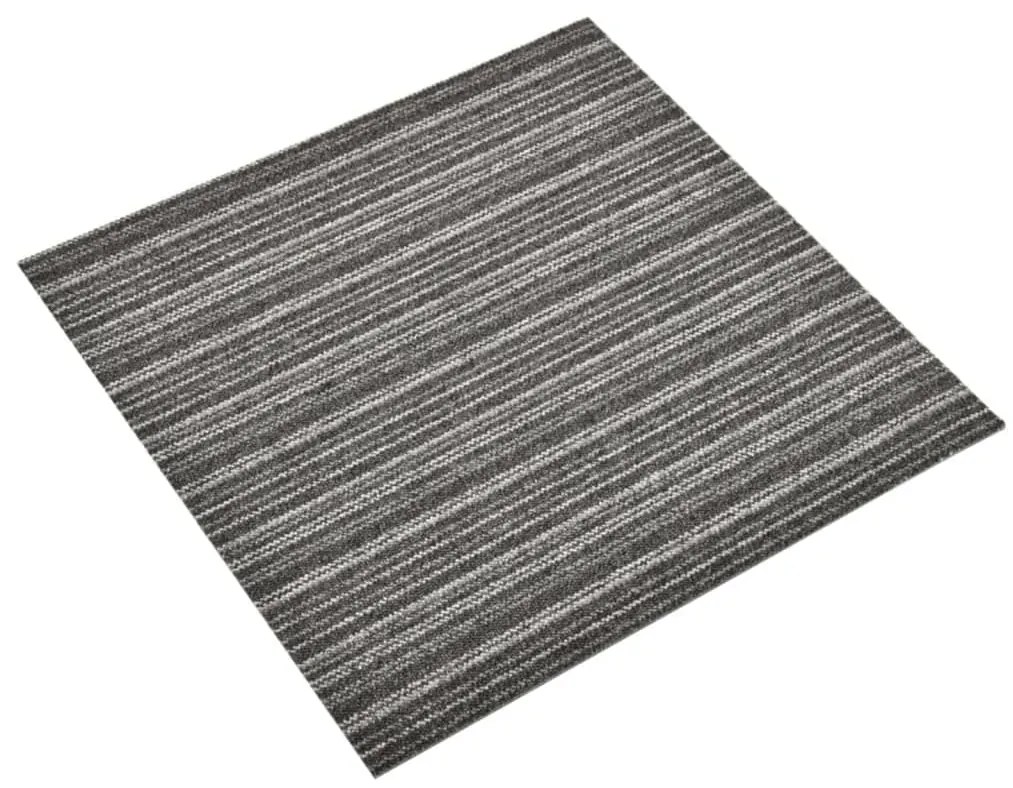Μοκέτα Πλακάκι 20 τεμ. Ανθρακί Ριγέ 5 μ² 50x50 εκ. 147308