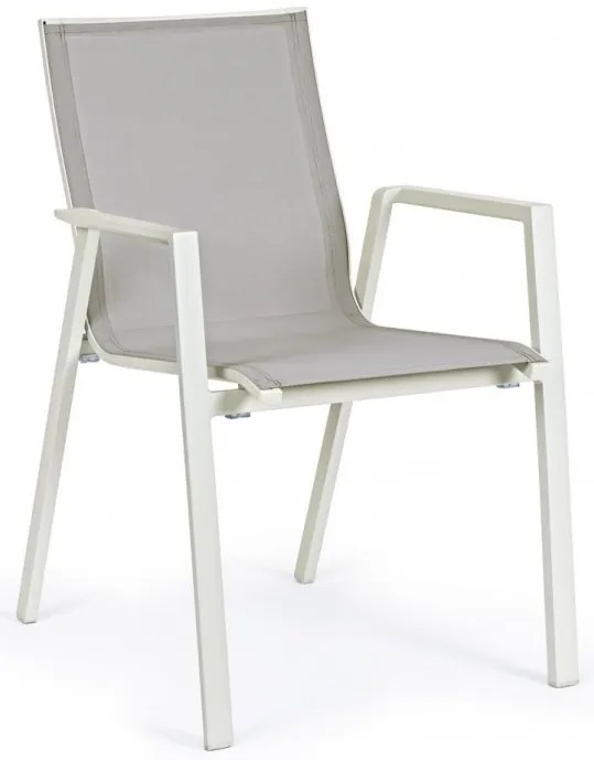 Καρέκλα Εξωτερικού Χώρου Krion Λευκή/Γκρι 56x61,5x88εκ. - Γκρι