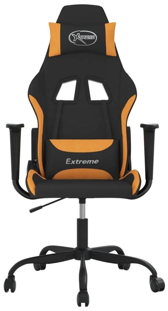 Καρέκλα Gaming Μαύρο και πορτοκαλί Υφασμάτινη - Μαύρο
