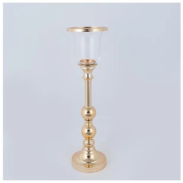 Κηροπήγιο Μεταλλικό Χρυσό 15x54cm 752-24085 Estheti-752-24085-Χρυσό 752-24085