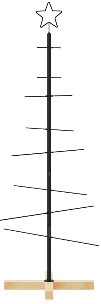 vidaXL Χριστουγεννιάτικο Δέντρο Μαύρο 120 εκ. Μέταλλο με Ξύλινη Βάση