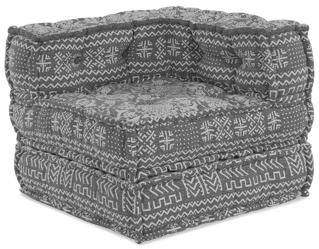 vidaXL Μοδάτος Πουφ - Ανοιχτό Γκρι, 70x70x54 εκ, Υφάσματος