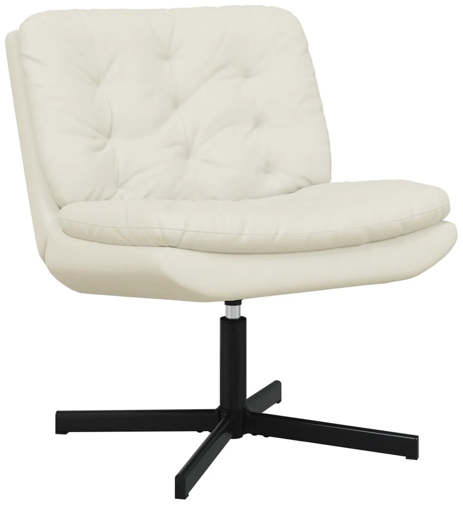 vidaXL Γυριστή Χαλαρωτική Καρέκλα Κρεμ 63 x 75 x 76 εκ Βελούδο