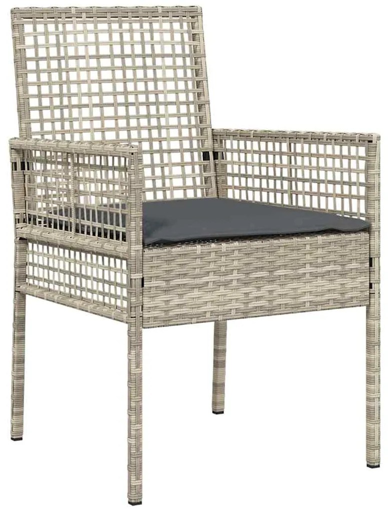 vidaXL Σέτ φαγητού για κήπο 9 pcs Ανοιχτό γκρι συνθετικό ρατάν