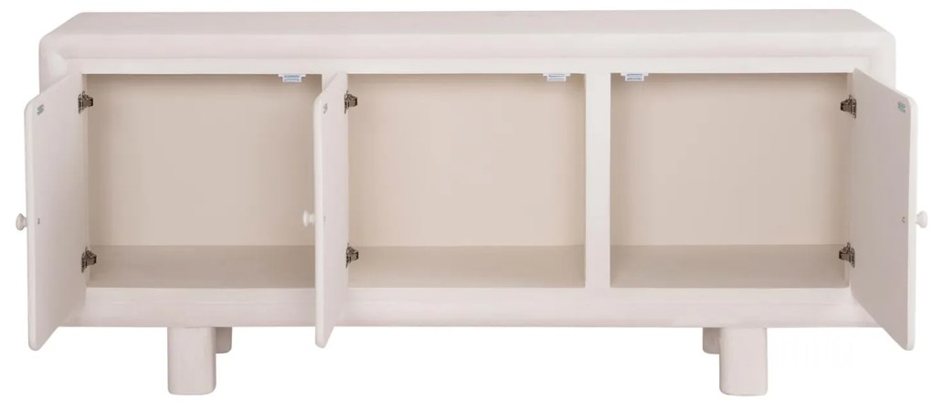 ΜΠΟΥΦΕΣ ΣΕΙΡΑ SANTORINI  MDF ΣΕ ΥΠΟΛΕΥΚΟ ΧΡΩΜΑ-3 ΠΟΡΤΕΣ 140x38x64Υεκ.
