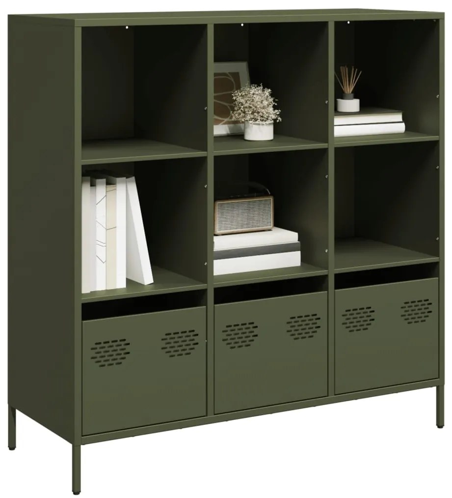 vidaXL Ραφιέρα Πράσινο Λαδί 101,5x39x103,5 εκ. από Ατσάλι