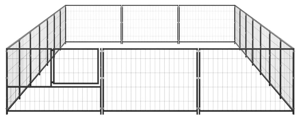 vidaXL Σπιτάκι Σκύλου Μαύρο 21 μ² Ατσάλινο