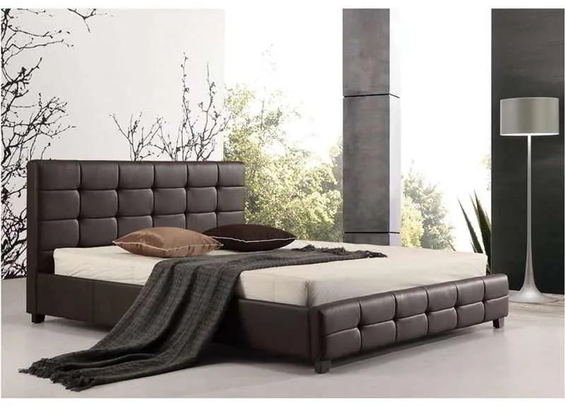 Κρεβάτι διπλό Fidel 160x200 PU Σκ.Καφέ