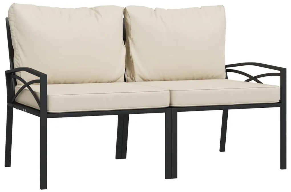 vidaXL Σαλόνι Κήπου Σετ 9 Τεμαχίων Ατσάλινο με Μαξιλάρια Χρώμα Άμμου