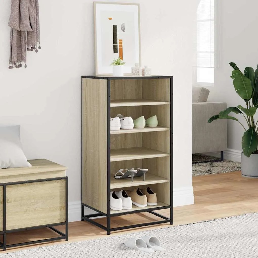 Παπουτσοθήκη Sonoma Δρυς 48x38x97,5 εκ. από Επεξεργασμένο Ξύλο - Καφέ