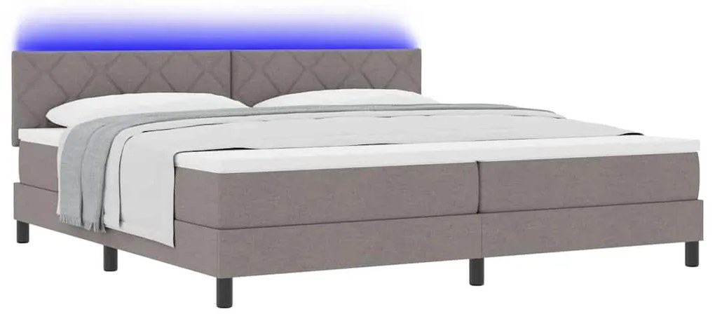 vidaXL Κρεβάτι με ελατήρια με στρώμα Taupe 200 x 200 cm ύφασμα