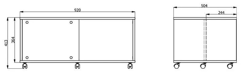 Τραπεζάκι Σαλονιού Pico Γκρί Δρύς - Μαύρο  92x50x41 εκ. 92x50x41 εκ.