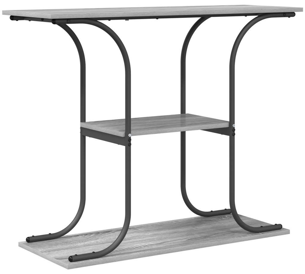 vidaXL Τραπέζι κονσόλας με ράφι Γκρι sonoma 101 x 35 x 80.5 εκ
