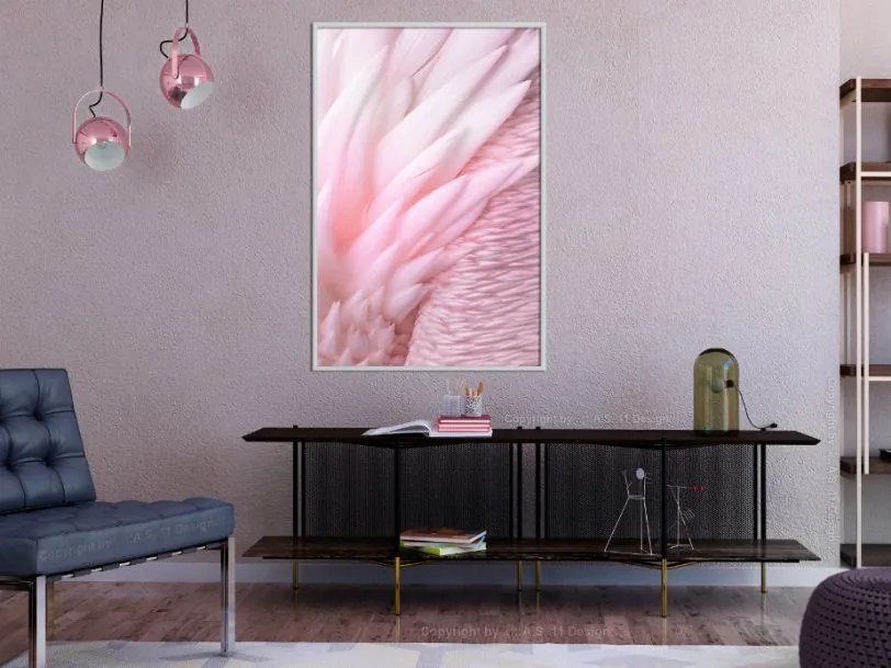 Αφίσα - Pink Feathers - 20x30 - Χρυσό - Χωρίς πασπαρτού