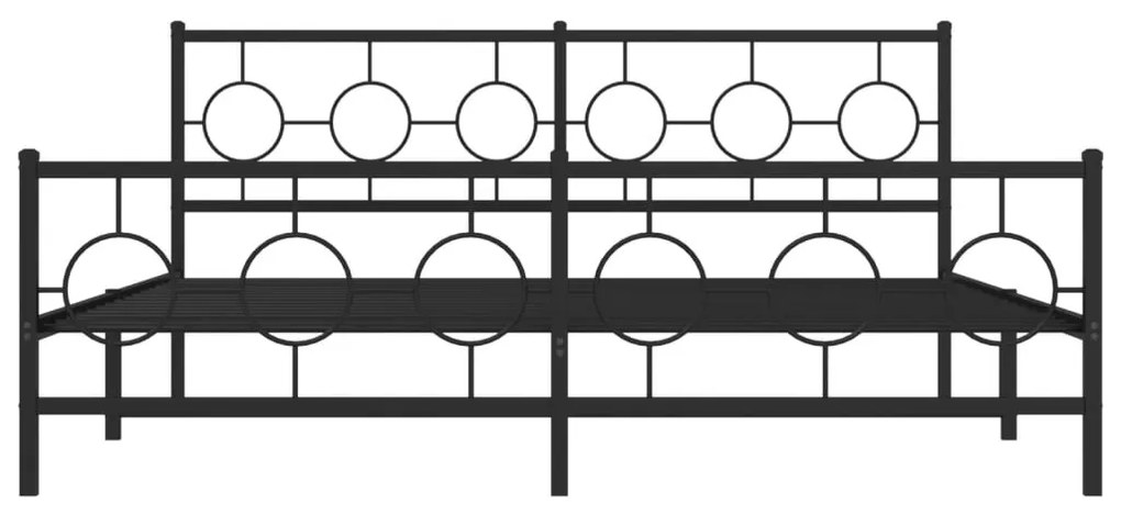 vidaXL Πλαίσιο Κρεβατιού Χωρ. Στρώμα&Ποδαρικό Μαύρο 180x200εκ. Μέταλλο