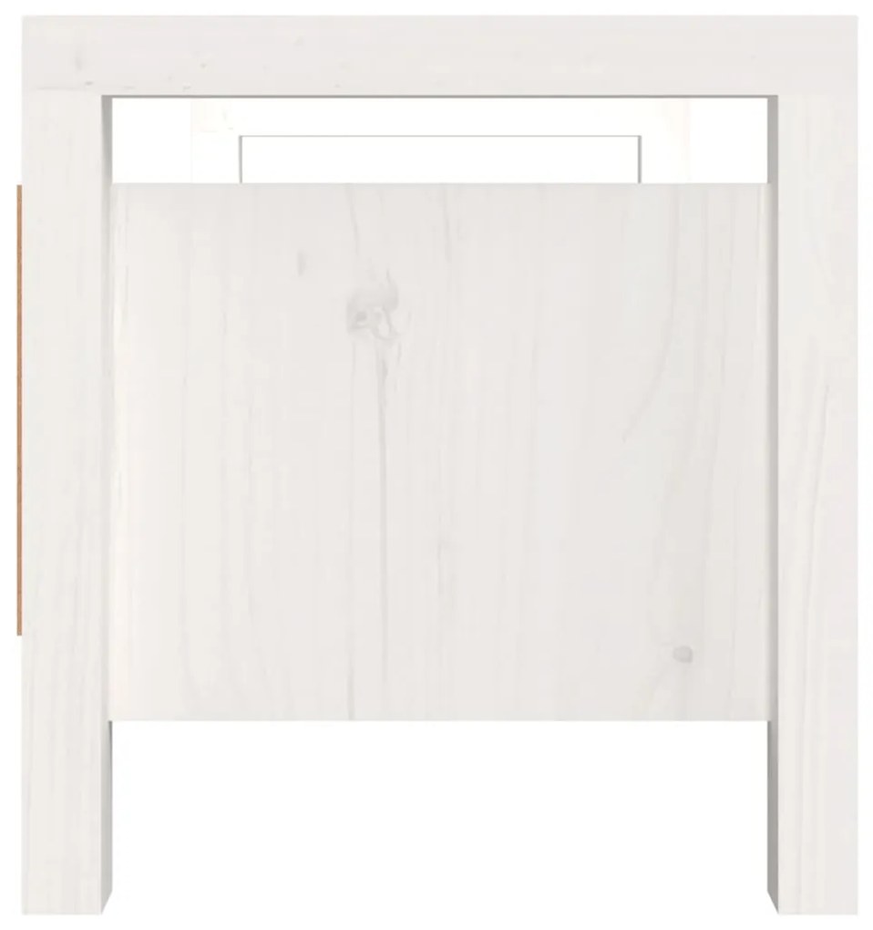 vidaXL Παγκάκι Χολ Λευκό 80x40x43 εκ. από Μασίφ Ξύλο Πεύκου