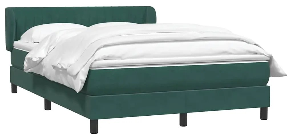 vidaXL Box Spring κρεβάτι με στρώμα σκούρο πράσινο 160x220cm Βελούδινο