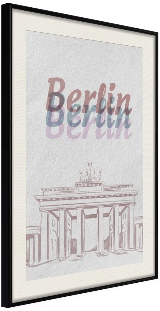 Αφίσα - Pastel Berlin - 20x30 - Μαύρο - Με πασπαρτού