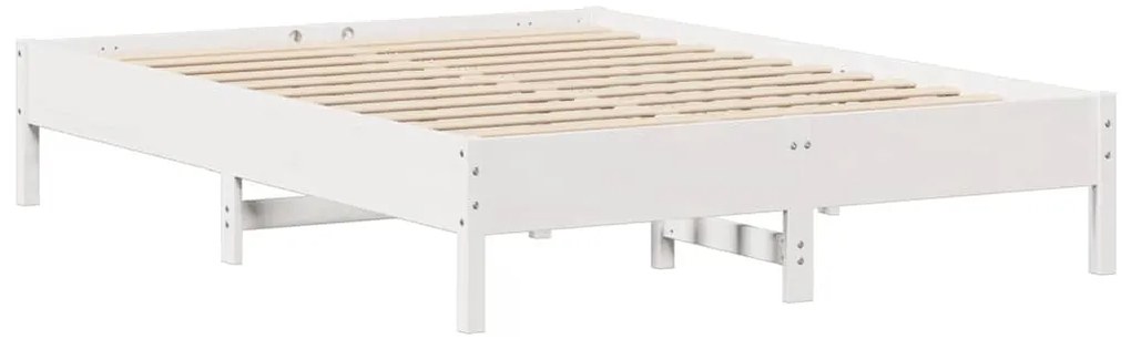 vidaXL Σκελετός Κρεβ. Χωρίς Στρώμα Λευκό 140x200 εκ Μασίφ Πεύκο
