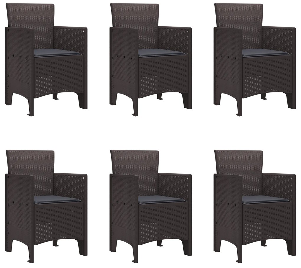 vidaXL Σετ Τραπεζαρίας Κήπου 7 pcs Καφέ 200 x 100 x 73 εκ.