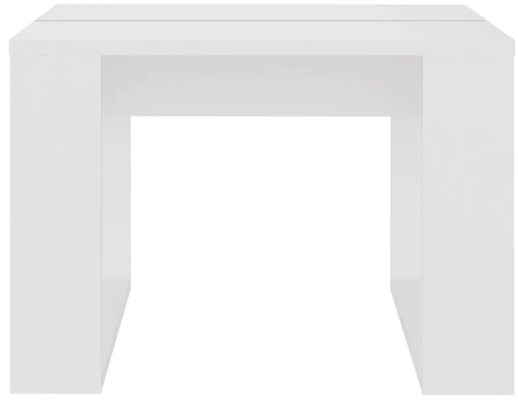 Τραπέζι Βοηθητικό Λευκό 50 x 50 x 35 εκ. από Επεξεργ. Ξύλο