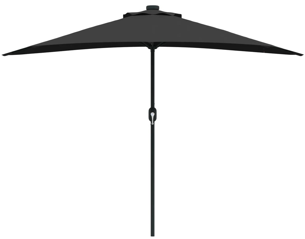 vidaXL Ομπρέλα Κήπου Μαύρο 294 x 150 x 224 εκ. ύφασμα