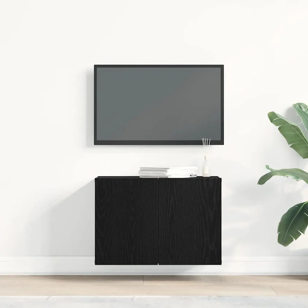 vidaXL Έπιπλο Τηλεόρασης Μαύρο Δρυς 60x30x41 εκ. από Τεχνητό Ξύλο