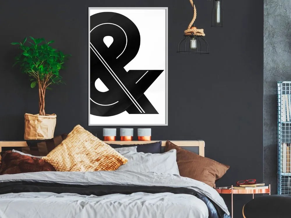 Αφίσα - Ampersand (Black and White) - 30x45 - Μαύρο - Χωρίς πασπαρτού