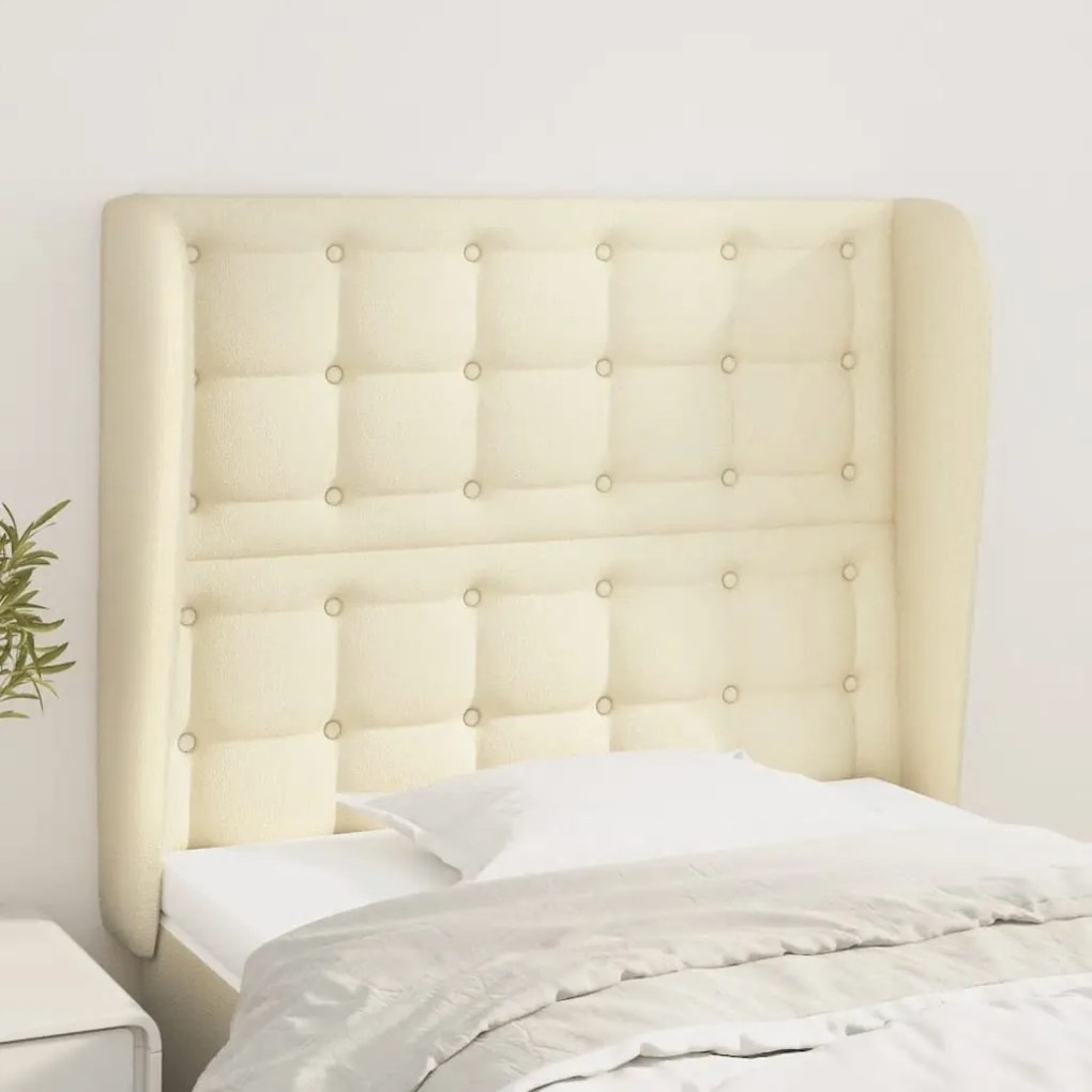 vidaXL Κεφαλάρι με Πτερύγια Κρεμ 103x23x118/128 εκ. Συνθετικό Δέρμα