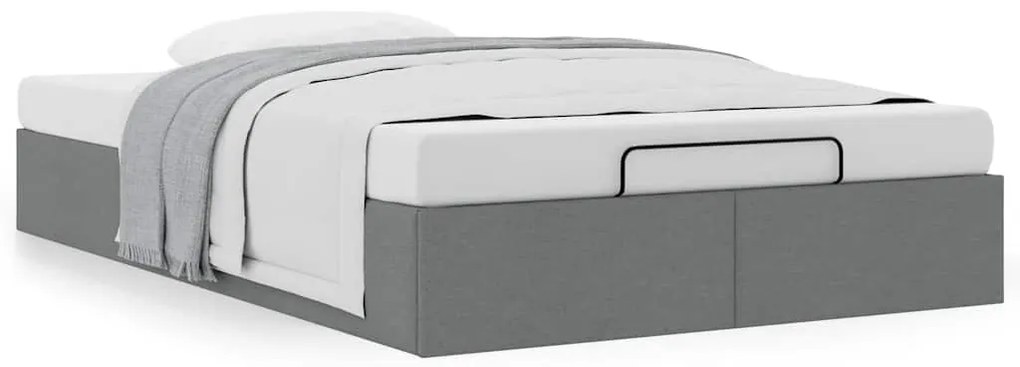 vidaXL Οθωμανικό πλαίσιο κρεβατιού χωρίς στρώμα Σκούρο γκρι Ύφασμα