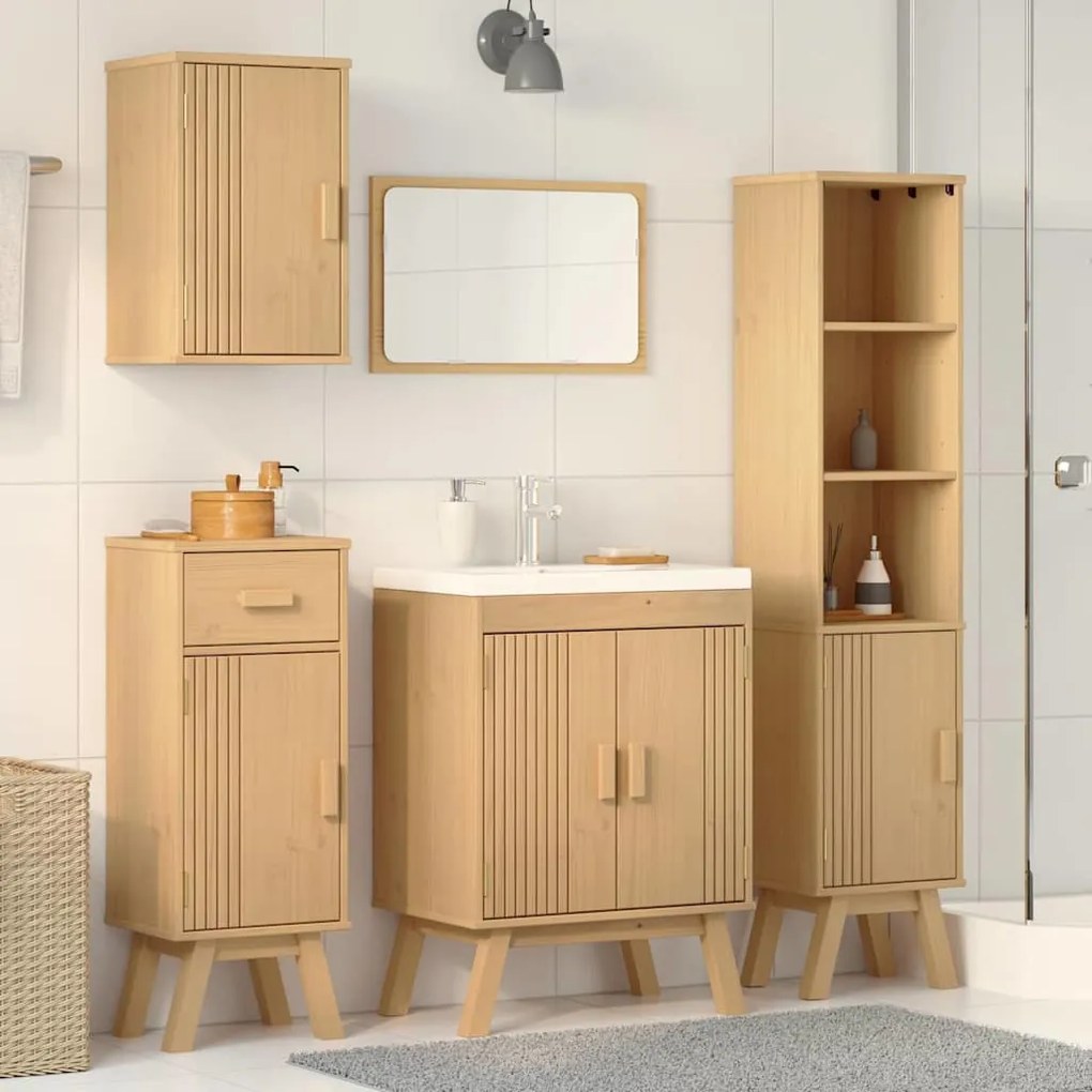 vidaXL Σετ Επίπλων Μπάνιου με συρτάρι 4 pcs Καφέ 114 x 43 x 73.5 εκ.
