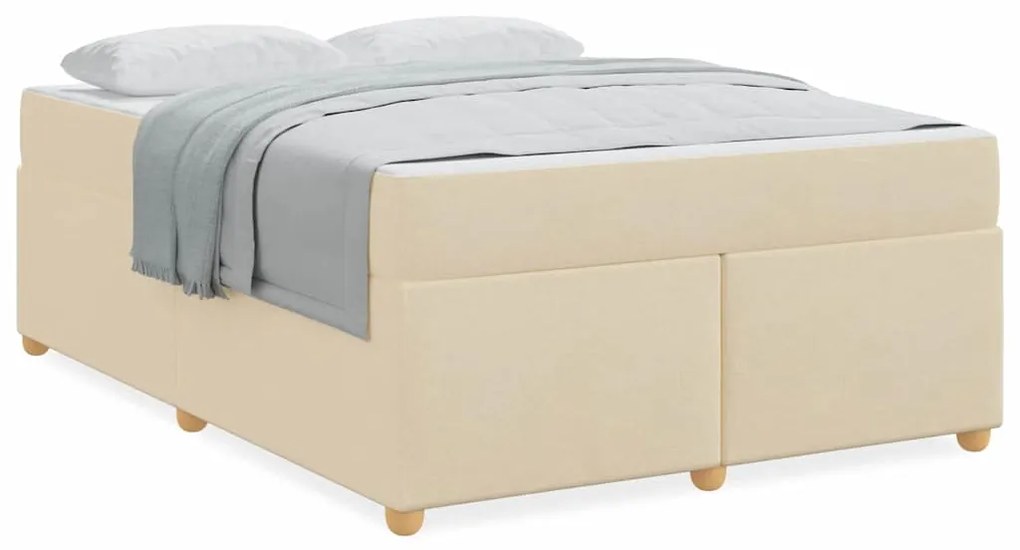vidaXL Σκελετός Κρεβατιού Άλλο Κρεμ 140 x 200 cm ύφασμα