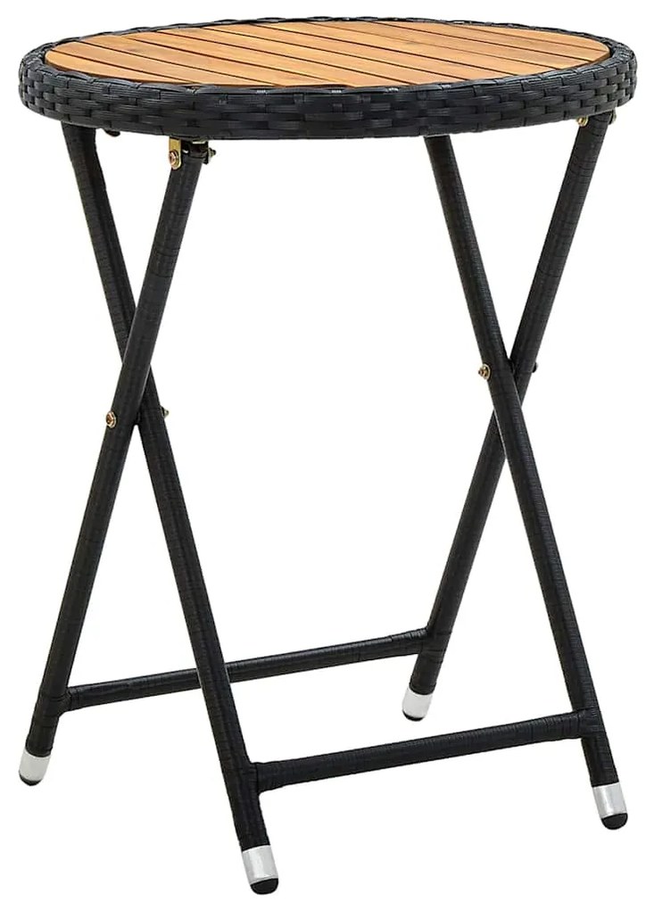 vidaXL Σετ Μπιστρό Κήπου 3 pcs Μαύρο Πολυ ράταν