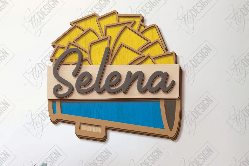 Σετ των 2 Intra απο ξύλο plywood 3mm-4mm πάχος Μαζορέτα σημάδι | Cheer Team Δίασταση 30x20 cm INTRAFABR-123092179