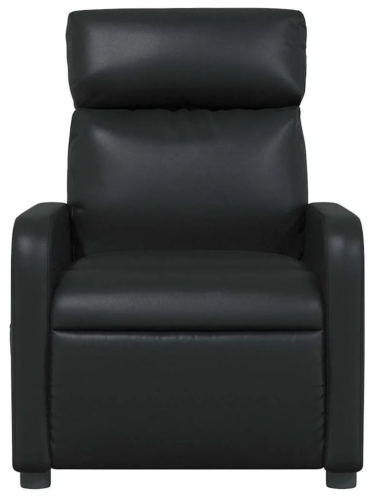 vidaXL Πολυθρόνα Ανακλινόμενη Μαύρη από Συνθετικό Δέρμα