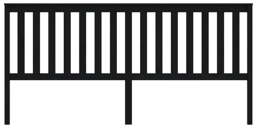 vidaXL Κεφαλάρι Κρεβατιού Μαύρο 206x6x101 εκ. Μασίφ Ξύλο Πεύκου