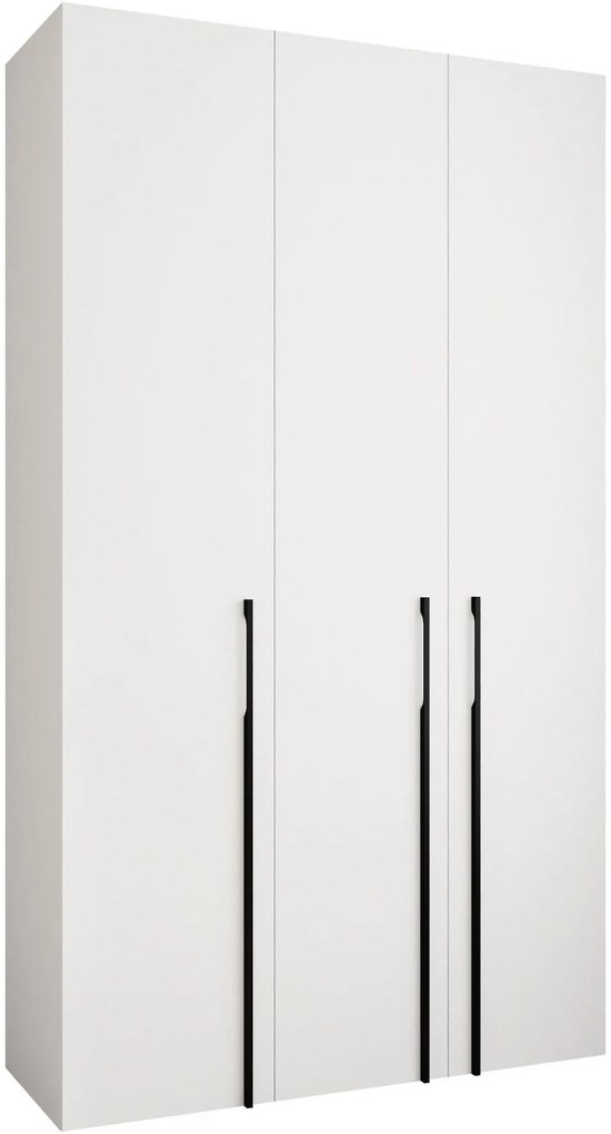 Ντουλάπα Como III 140 Τρίφυλλη-Λευκό - Μαύρο