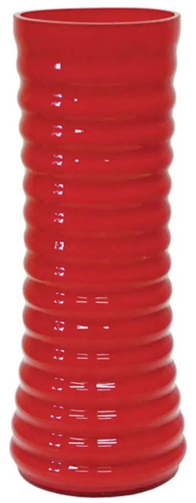 Βάζο Ριγέ 15-00-18101 35cm Red Marhome Glass