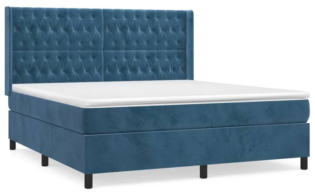 ΚΡΕΒΑΤΙ BOXSPRING ΜΕ ΣΤΡΩΜΑ ΣΚΟΥΡΟ ΜΠΛΕ 180X200 ΕΚ. ΒΕΛΟΥΔΙΝΟ 3132877