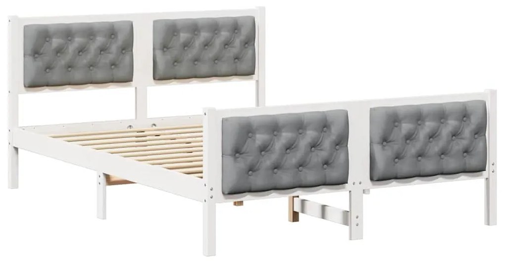 vidaXL Σκελετός Κρεβατιού με κεφαλάρι Ανοιχτό γκρι 140 x 200 cm