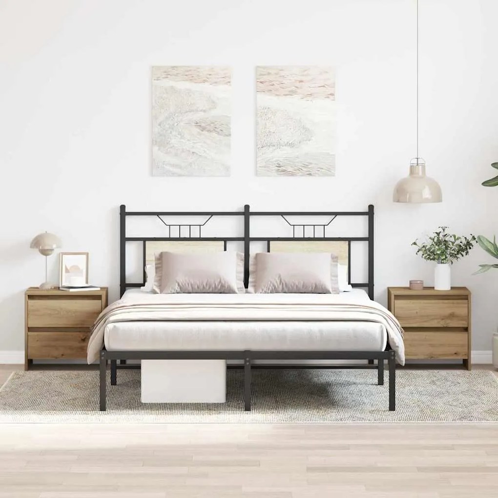 vidaXL Κομοδίνο με συρτάρι 2 pcs artisan δρυς 45 x 34 x 44.5 εκ