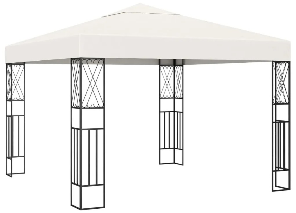 vidaXL Κιόσκι Κρεμ 3 x 3 μ. Υφασμάτινο