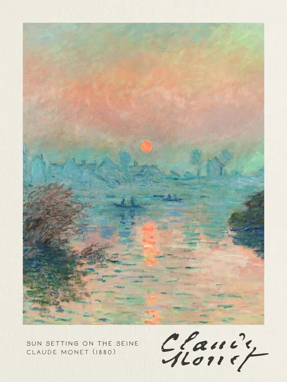 Αναπαραγωγή Sunset on the Seine at Lavacourt (1880), Claude Monet