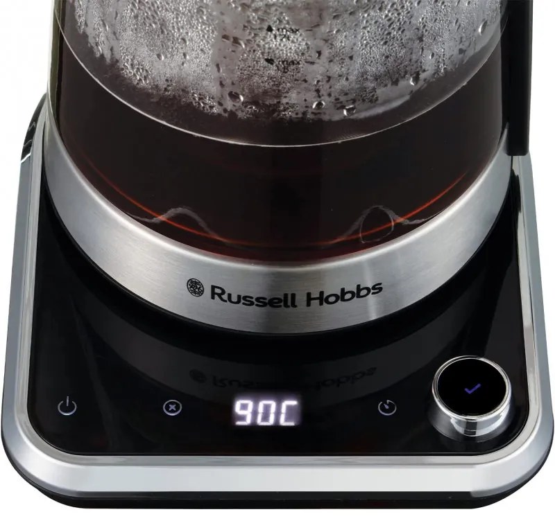 Ηλεκτρική κανάτα Russell Hobbs Attentiv 26200-70, 3000W, 1,7 l, εγχυτήρας, έλεγχος θερμοκρασίας, χρονοδιακόπτης, Inox/μαύρο.