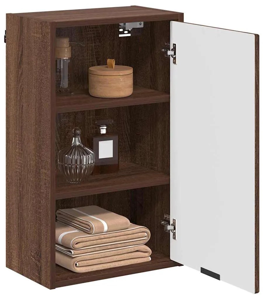 vidaXL Ντουλάπι Μπάνιου Επιτοίχιο Καφέ δρυς 39 x 23.5 x 65 εκ.